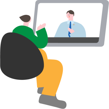 相談をオンラインでしている様子