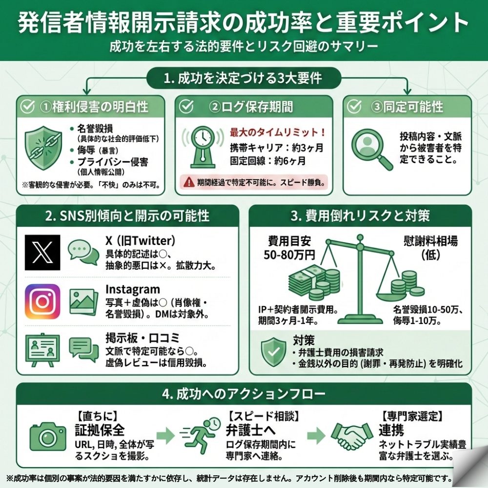 開示請求 成功率のインフォグラフィック画像
