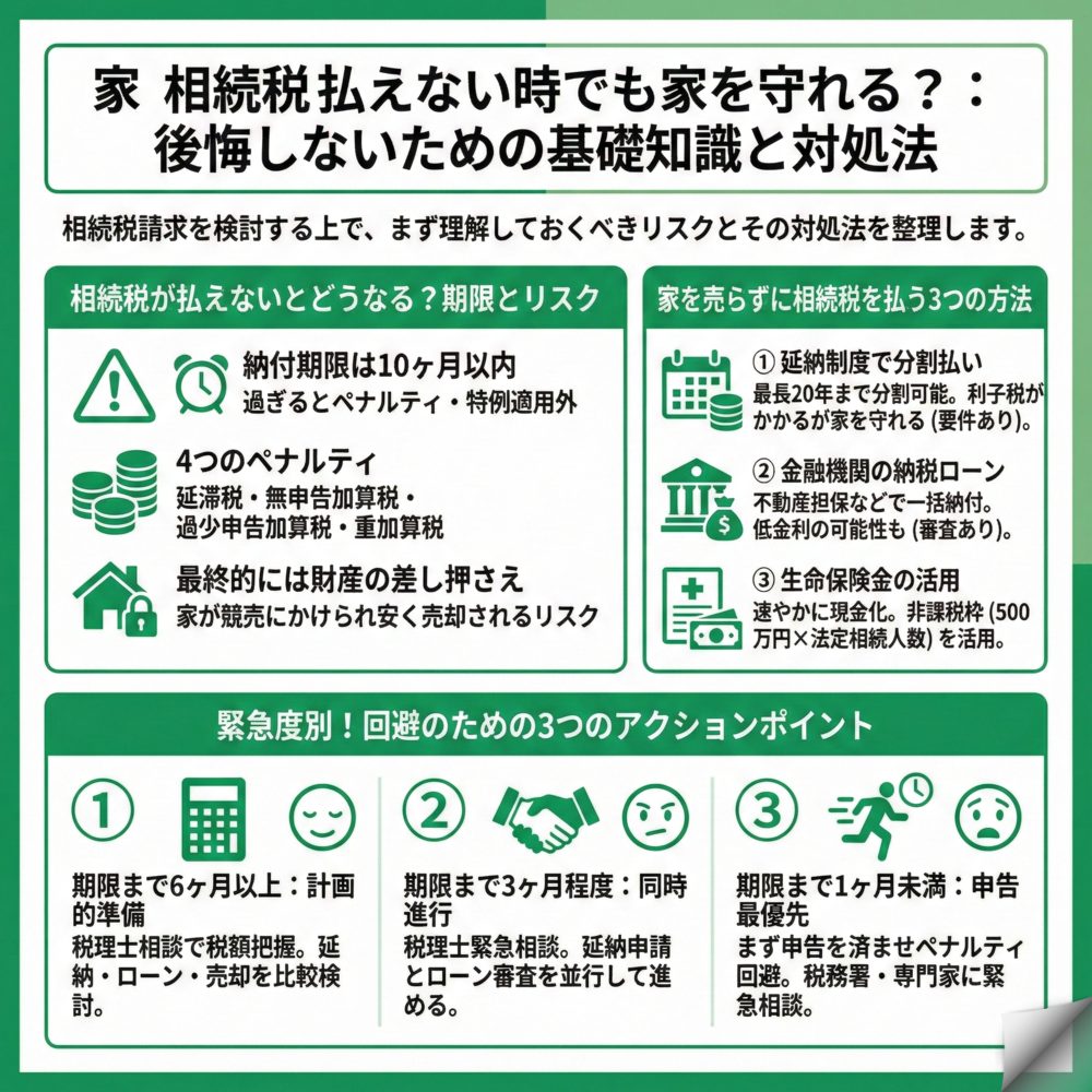 相続税が払えない時でも家を守れる？のインフォグラフィック