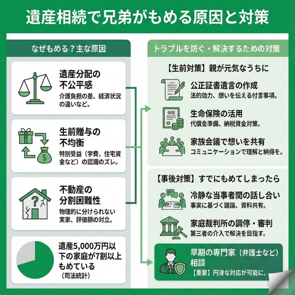 遺産相続 兄弟 もめるのインフォグラフィック画像