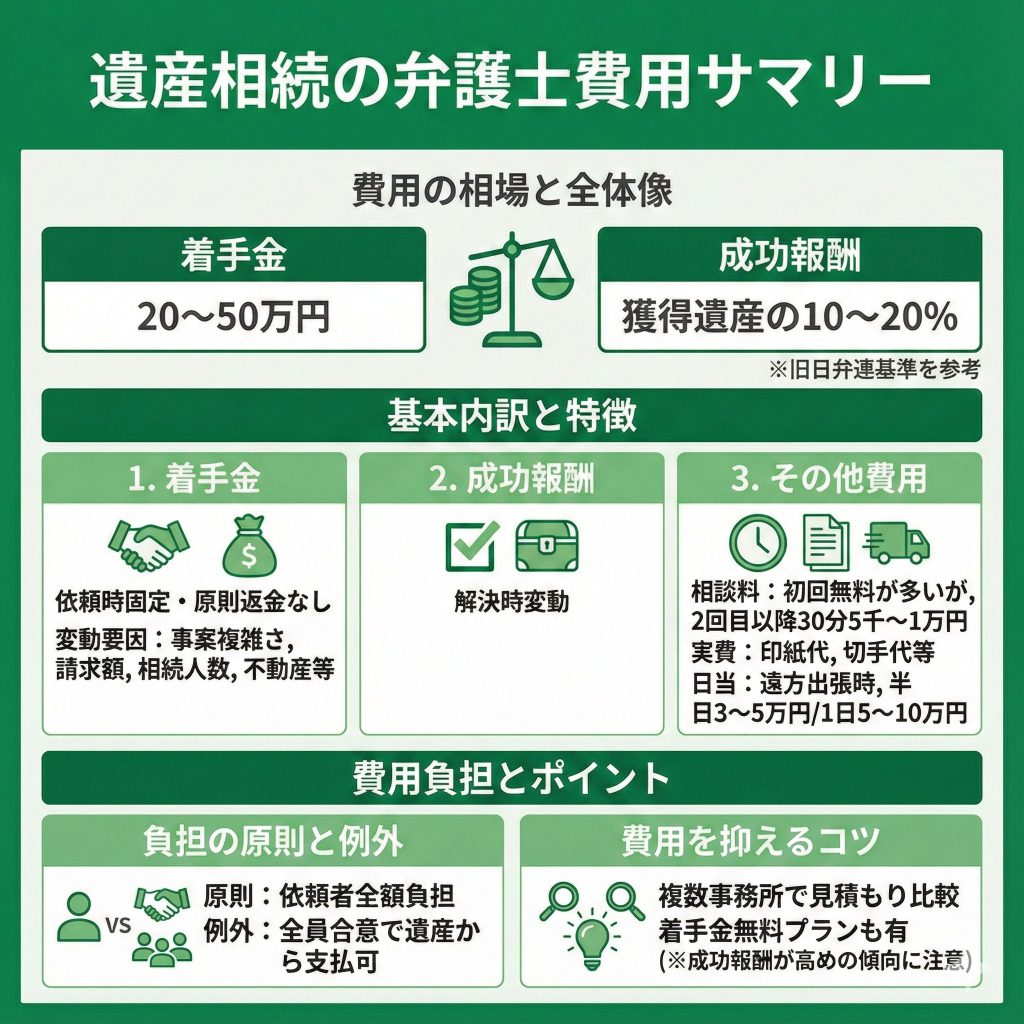 遺産相続 弁護士費用 サマリ画像