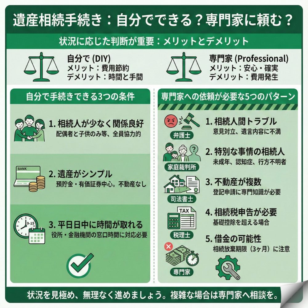 遺産相続手続き 自分でのインフォグラフィック画像