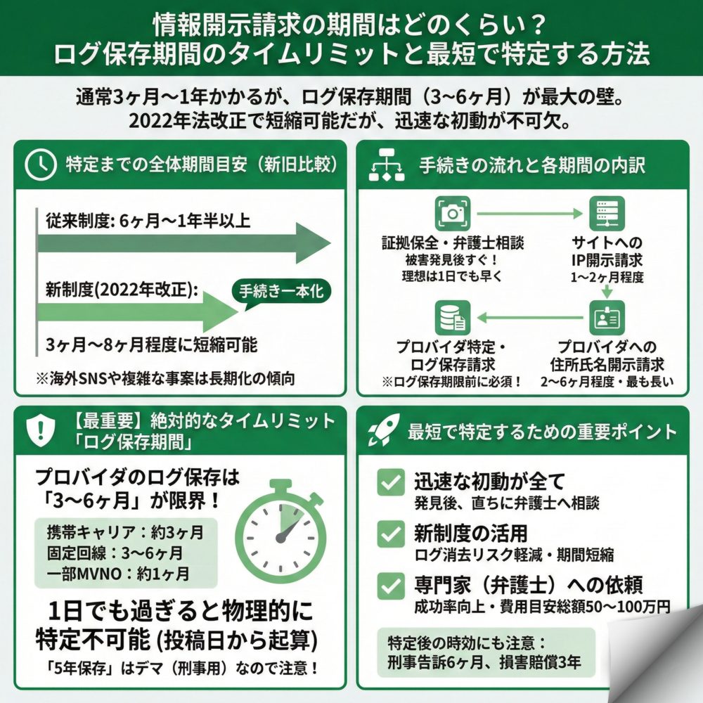 情報開示請求の期間はどのくらい？のインフォグラフィック