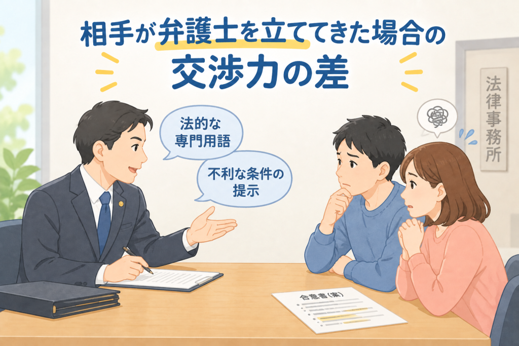 相手が弁護士を立ててきた場合の交渉力の差