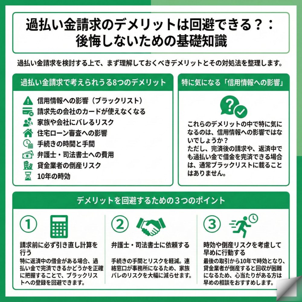 過払い金請求 デメリットのインフォグラフィック画像