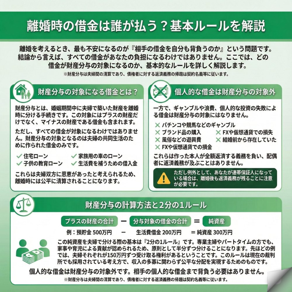 財産分与借金のインフォグラフィック画像