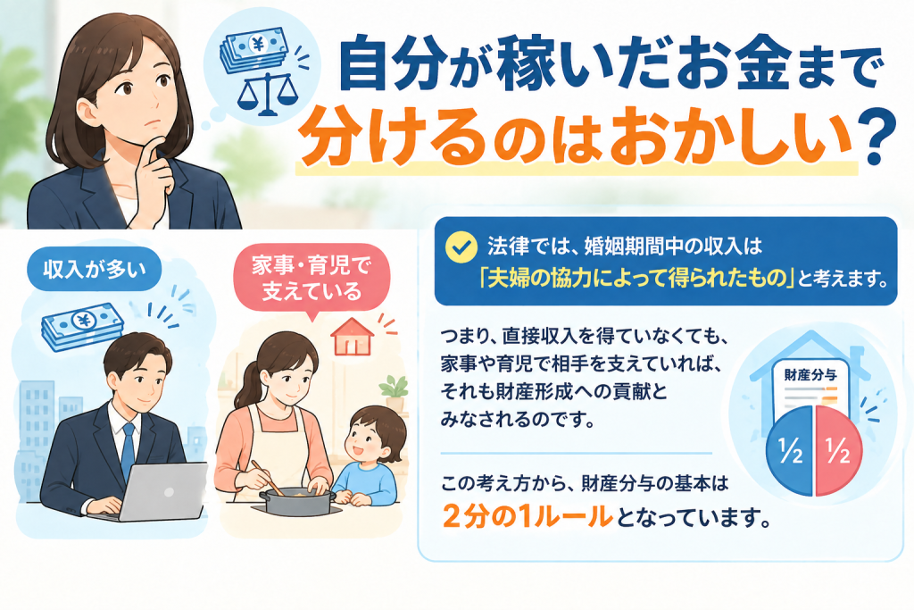 自分が稼いだお金まで分けるのはおかしい?