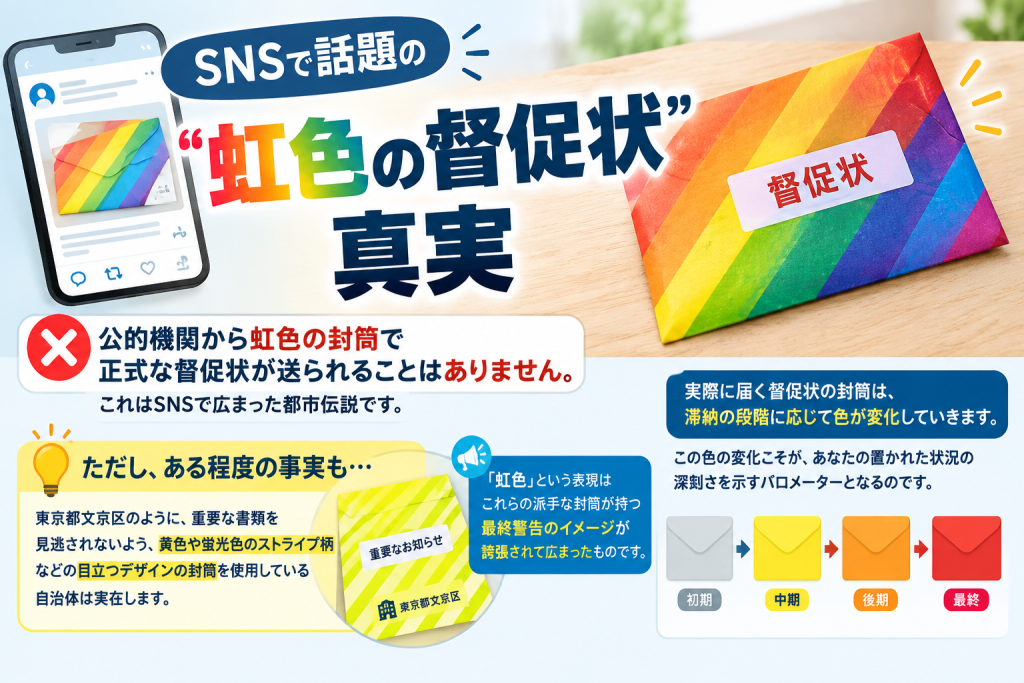 SNSで話題の「虹色の督促状」の真実