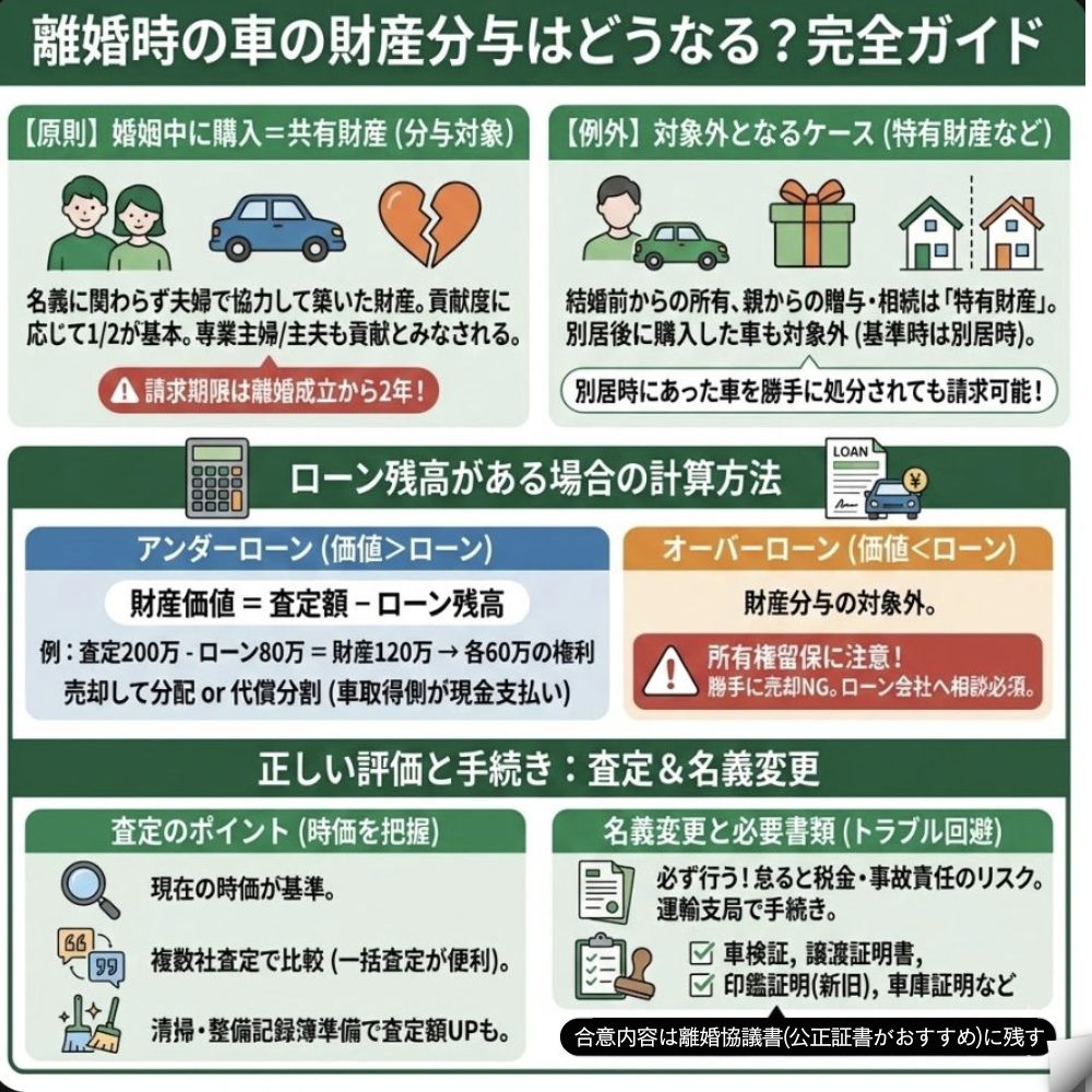 財産分与 車のインフォグラフィック