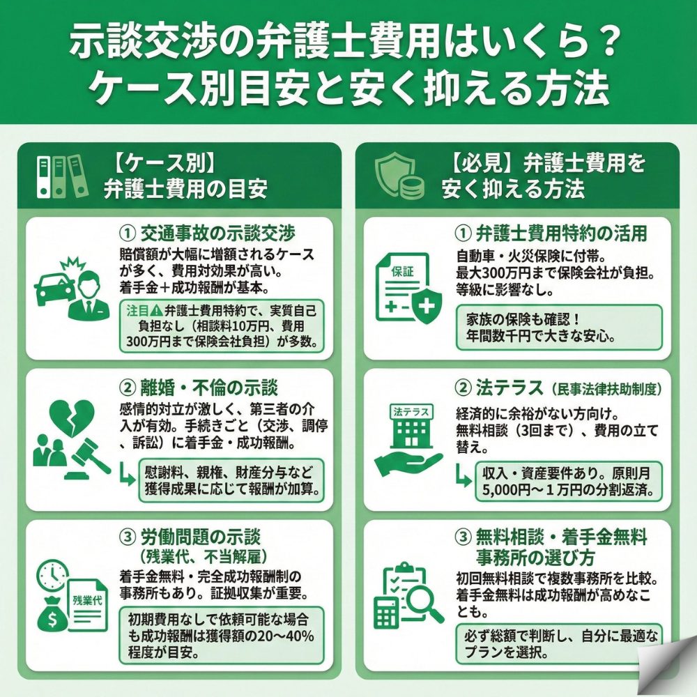 示談交渉 弁護士費用のインフォグラフィック画像