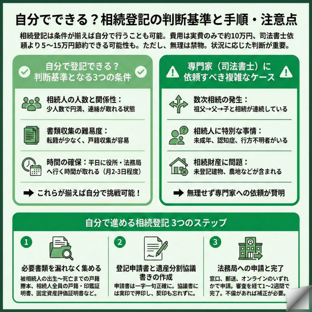 相続登記は自分でできる?のインフォグラフィック