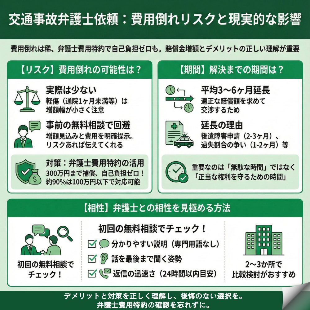 交通事故 弁護士 デメリットのインフォグラフィック画像