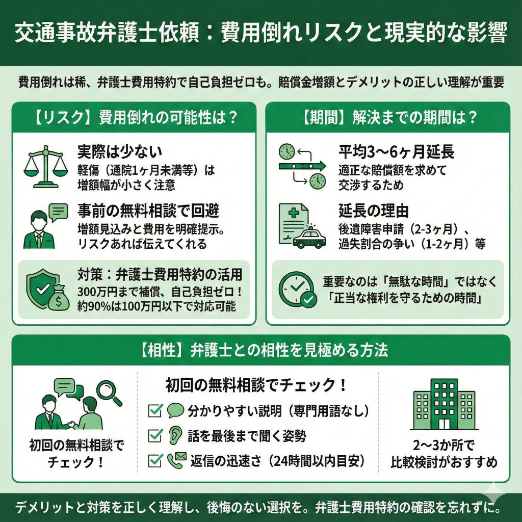 交通事故 弁護士 デメリット サマリ画像