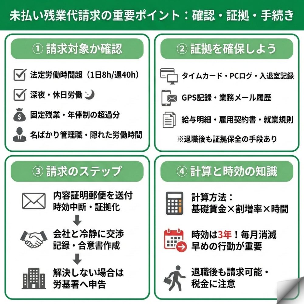 未払い残業代 請求のインフォグラフィック画像