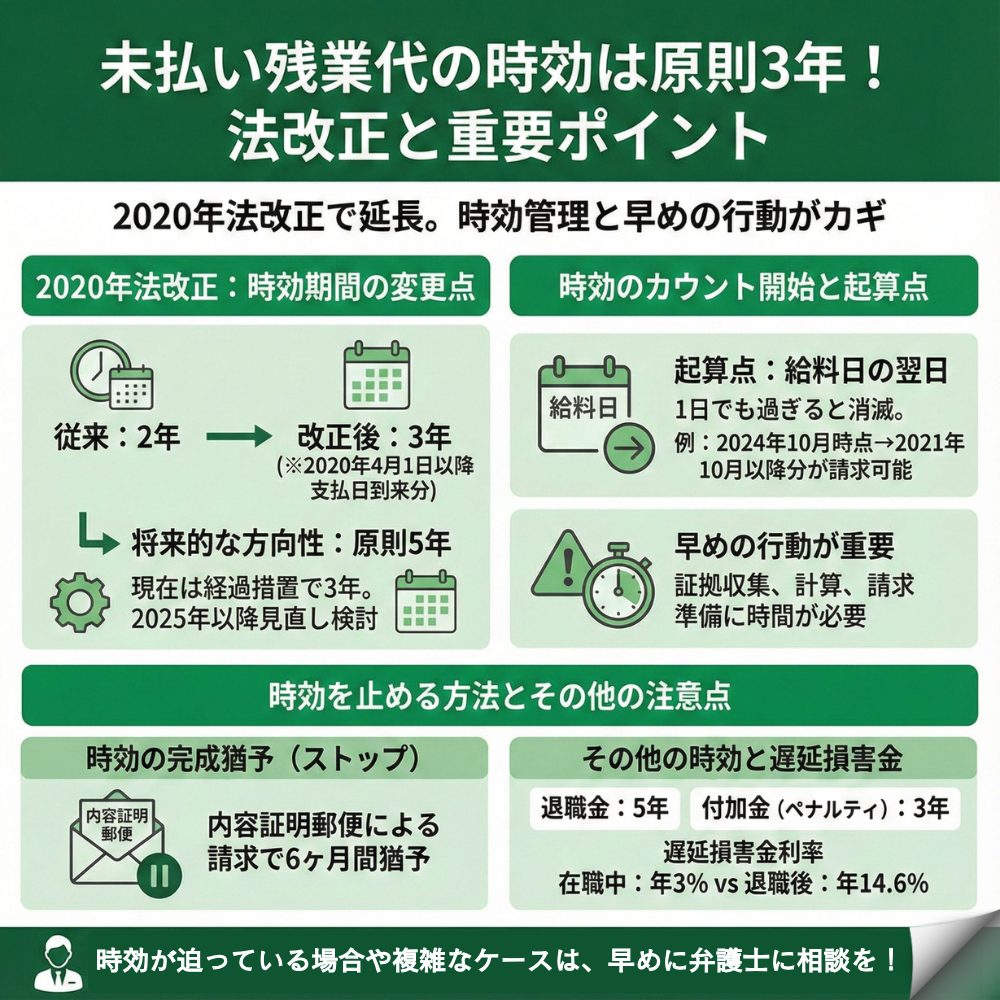 未払い残業代 時効のインフォグラフィック画像