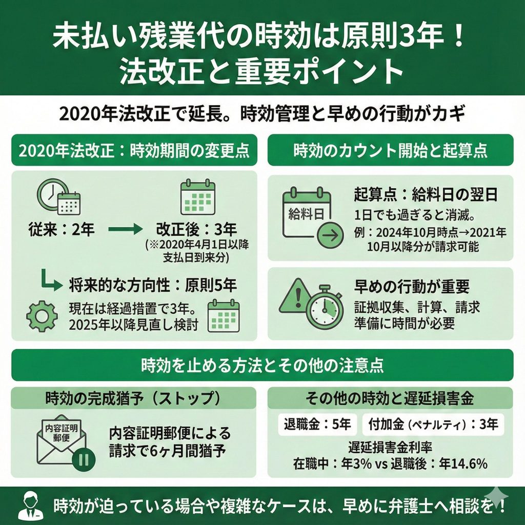 未払い残業代 時効 サマリ画像