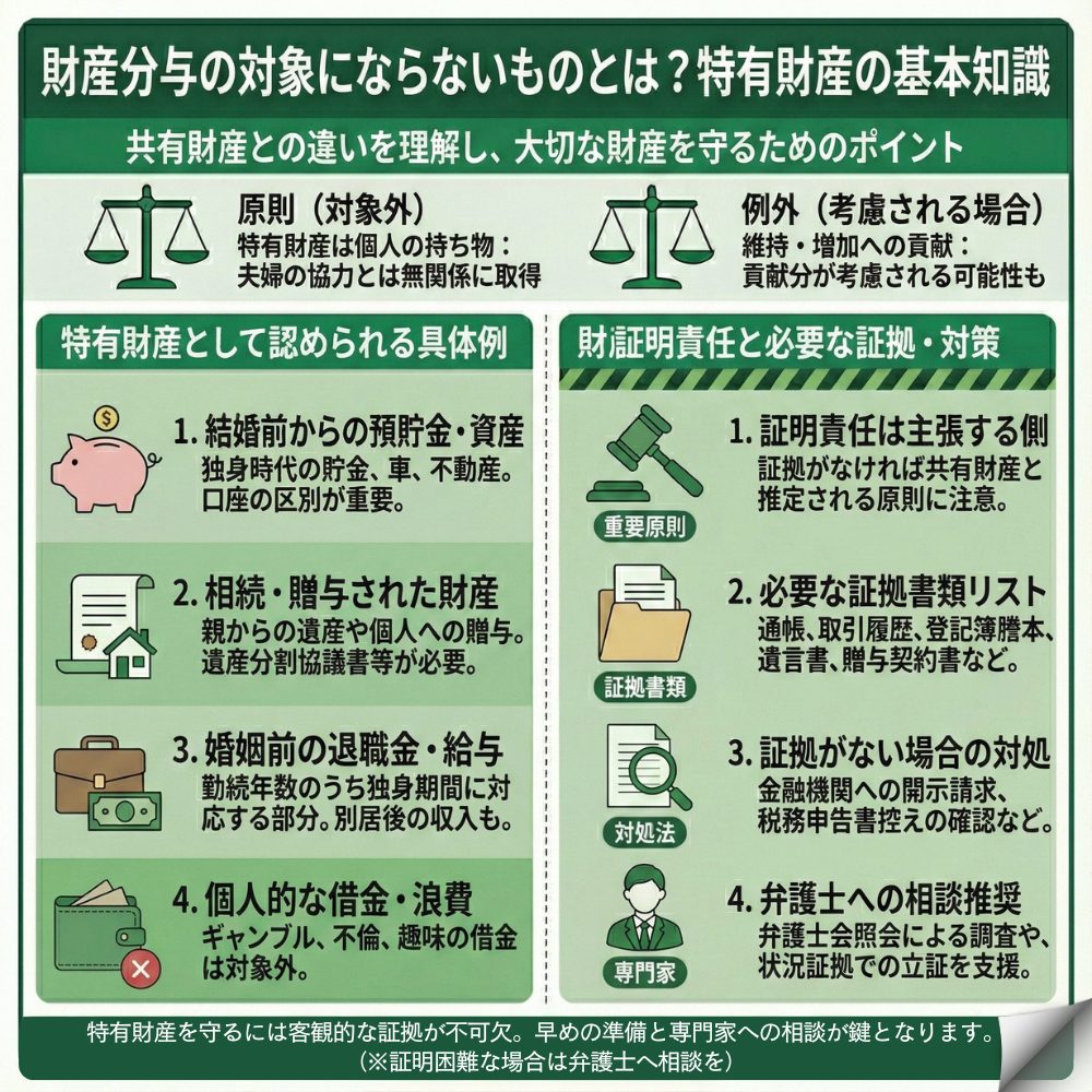財産分与 対象にならないもののインフォグラフィック画像