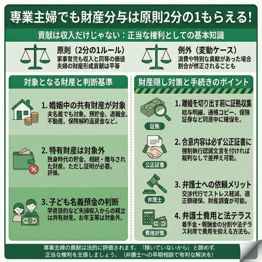 離婚 財産分与 専業主婦のインフォグラフィック画像