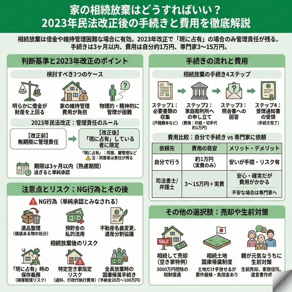 家の相続放棄はどうすればいい？のインフォグラフィック