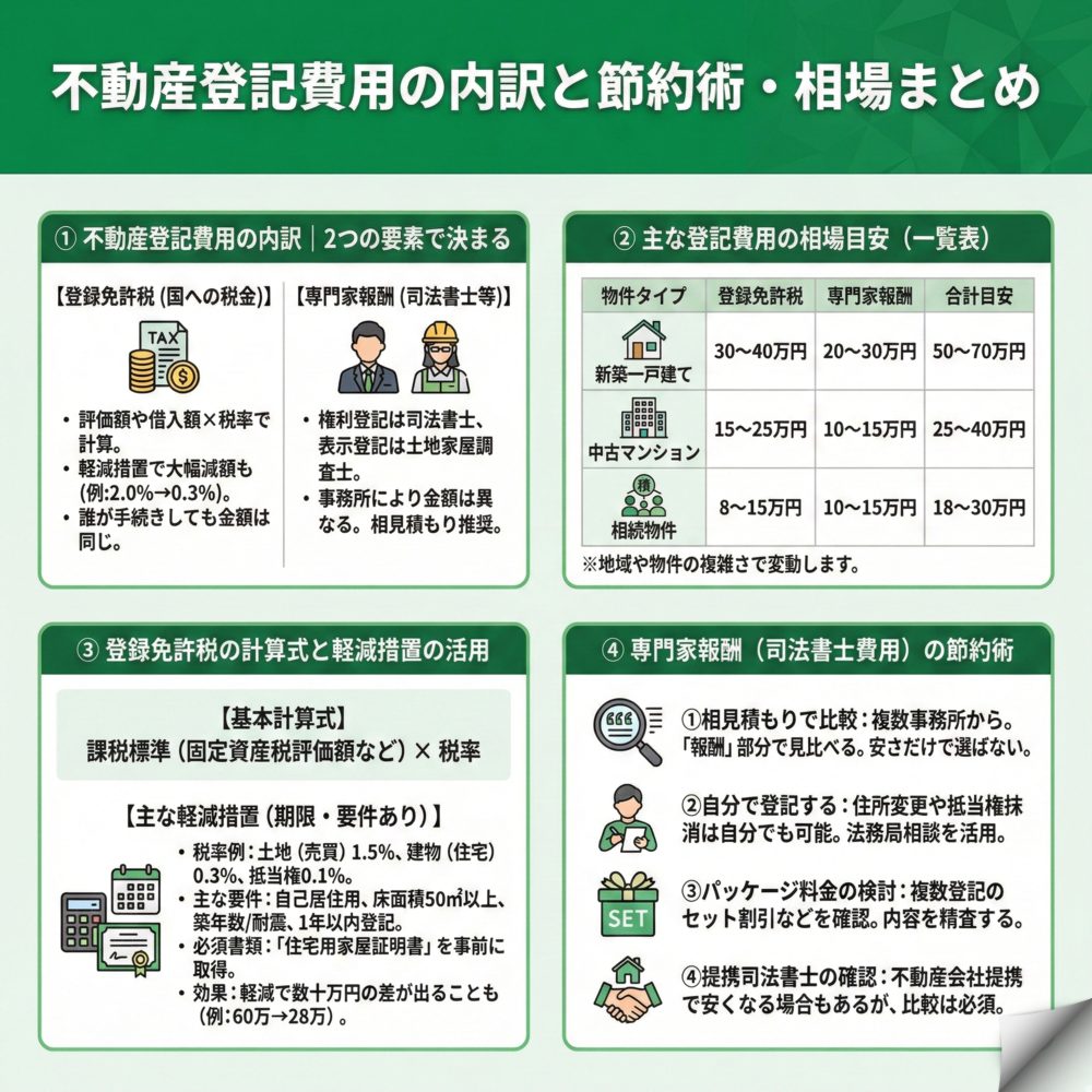 不動産登記の費用はいくら？のインフォグラフィック