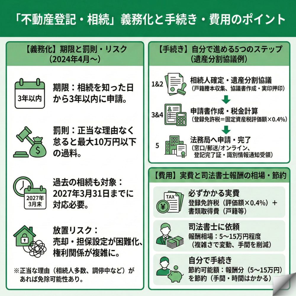 不動産相続の登記はいつまでに必要？のインフォグラフィック