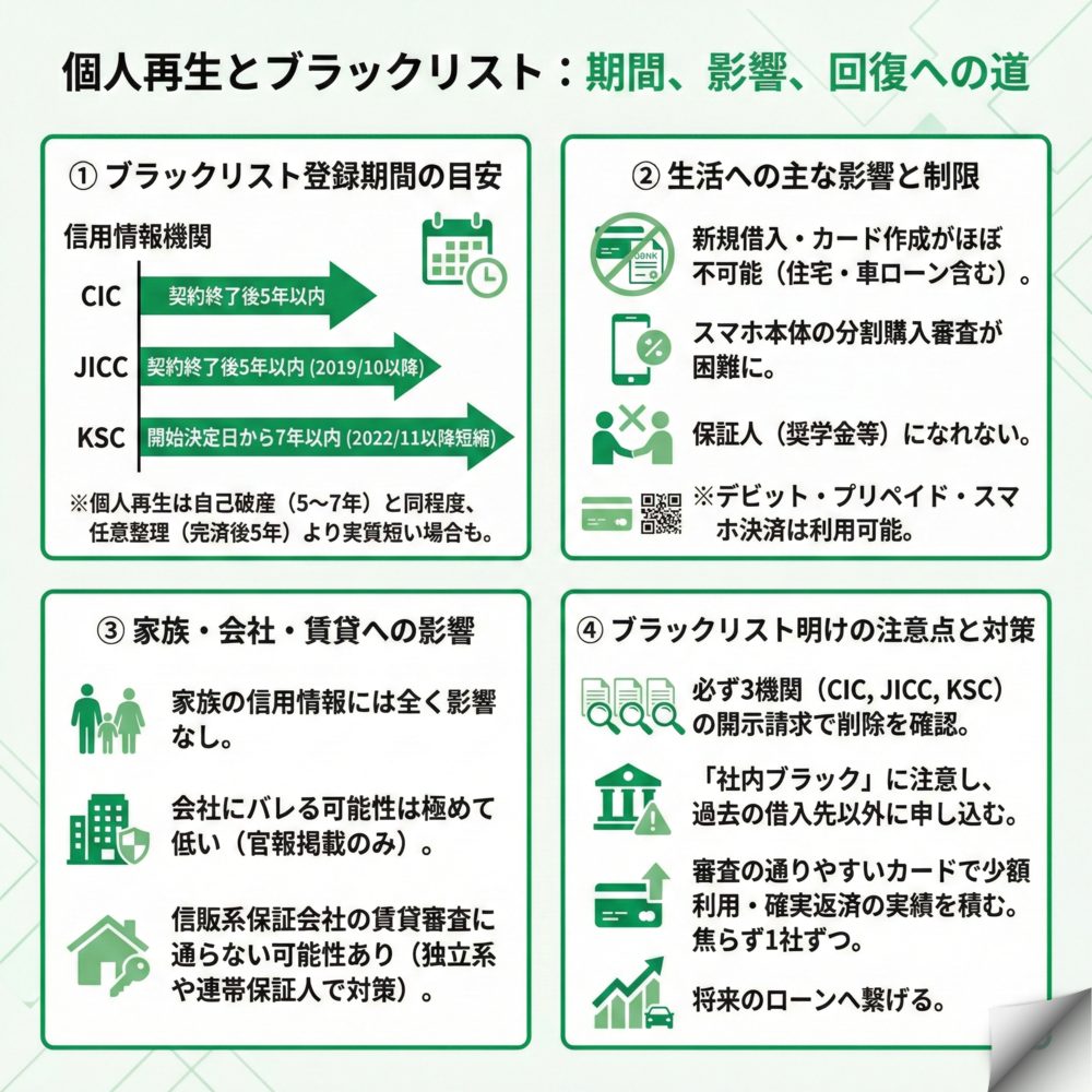 個人再生後のブラックリストはいつまで？のインフォグラフィック