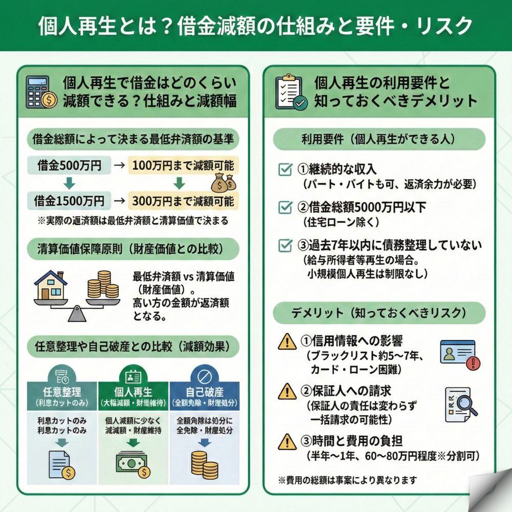 個人再生とは？のインフォグラフィック