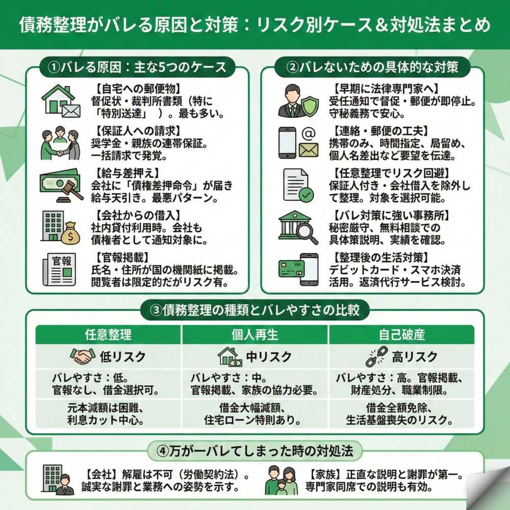債務整理はバレる？のインフォグラフィック
