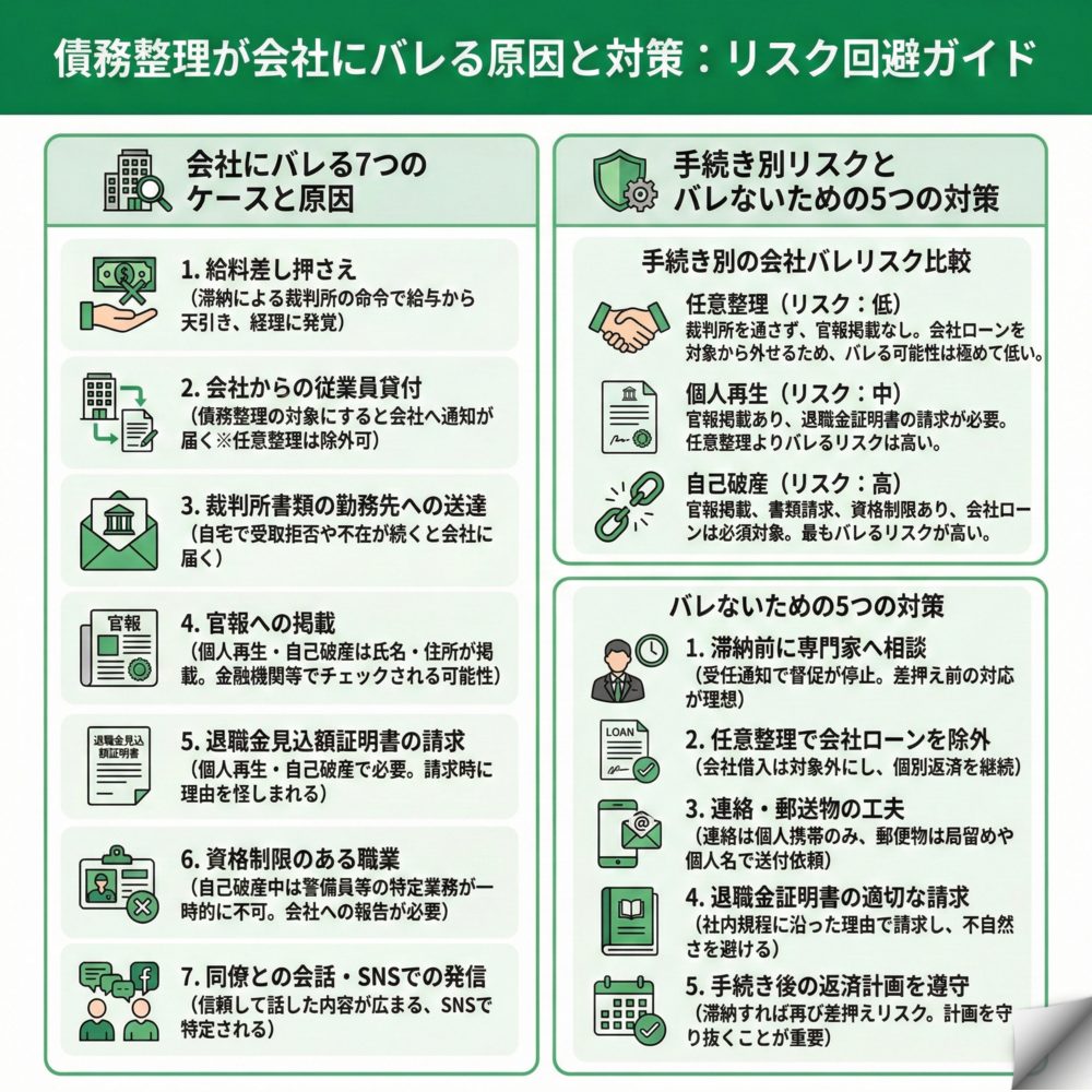 債務整理は会社にバレる？のインフォグラフィック
