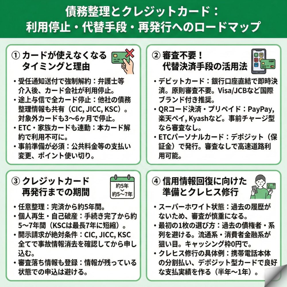 債務整理するとクレジットカードはどうなる?のインフォグラフィック