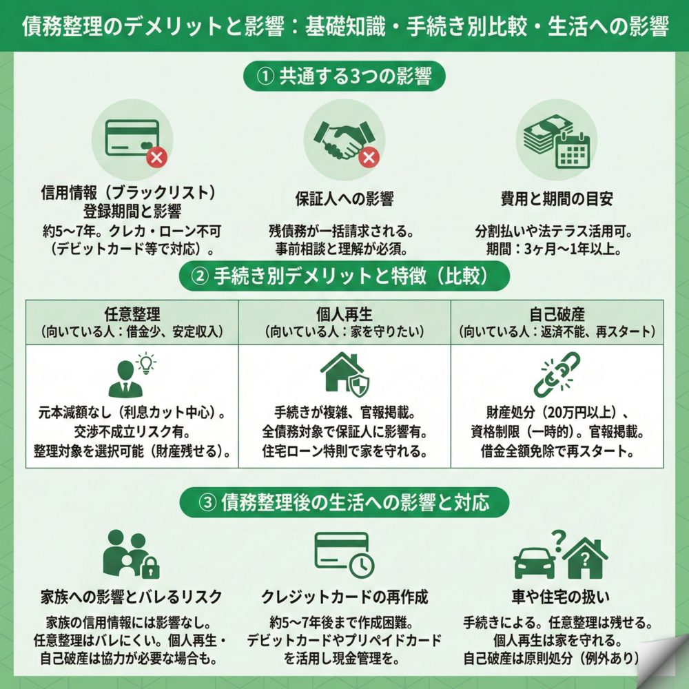 債務整理のデメリットは何?のインフォグラフィック
