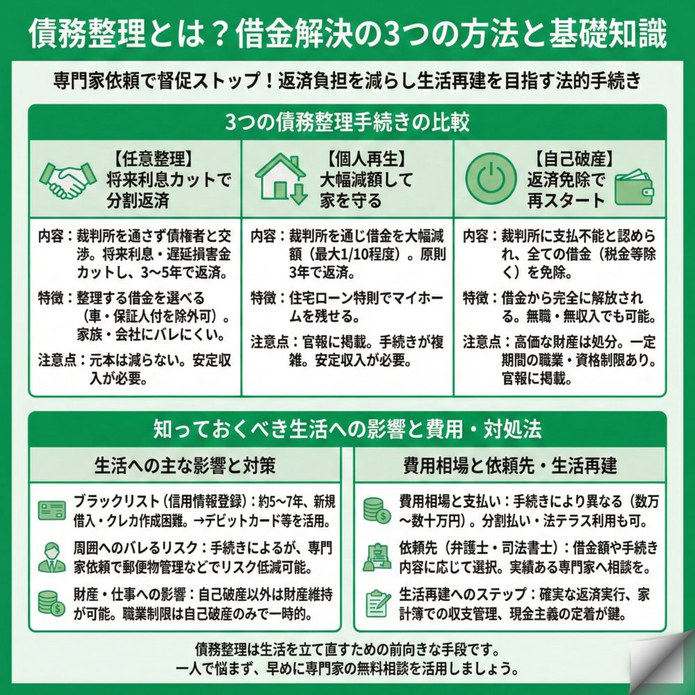 債務整理とは？のインフォグラフィック