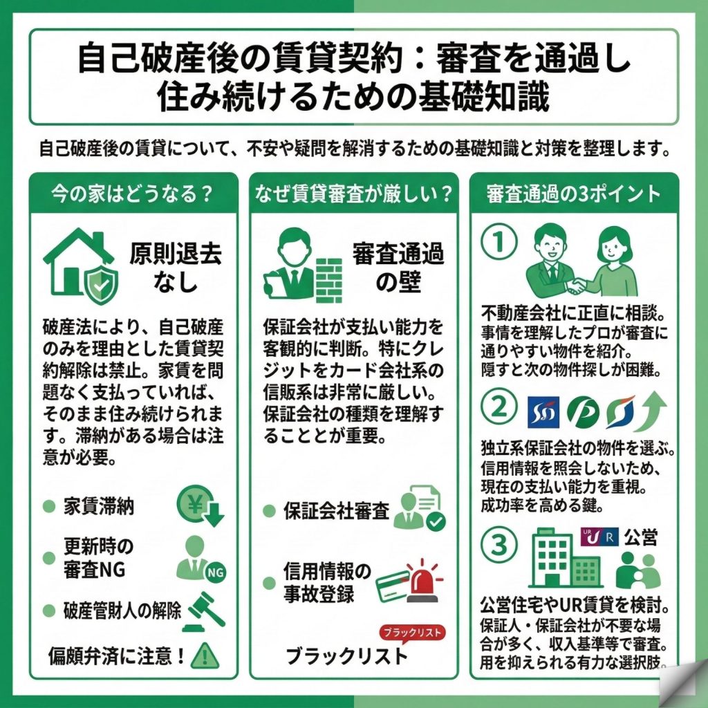 自己破産後でも賃貸契約はできますか?のインフォグラフィック